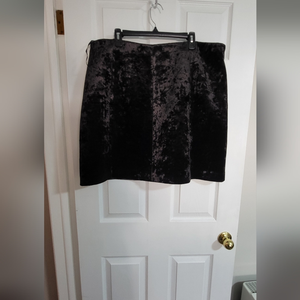 Lane Bryant Black Velvet Mini Skirt